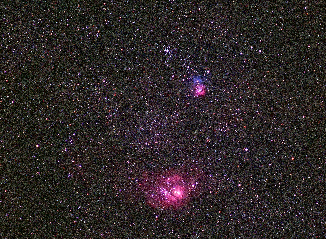 Lagoon Nebula (M8) and Trifid Nebula (M20)